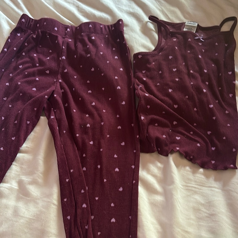 Children’s pajamas, sized 10/12 from target.